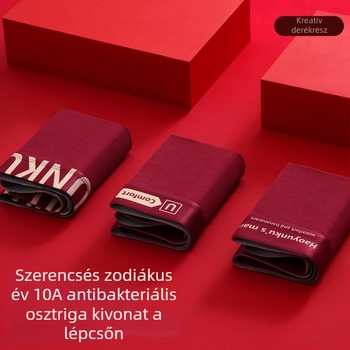 Férfi pamut boxeralsó, légáteresztő, minden évszakban viselhető, ajándékdoboza