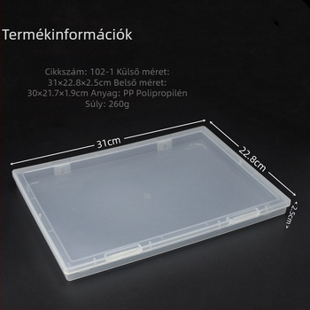 Átlátszó, téglalap alakú A4-es dokumentum- és mintatartó doboz AI chip wafer csomagoláshoz