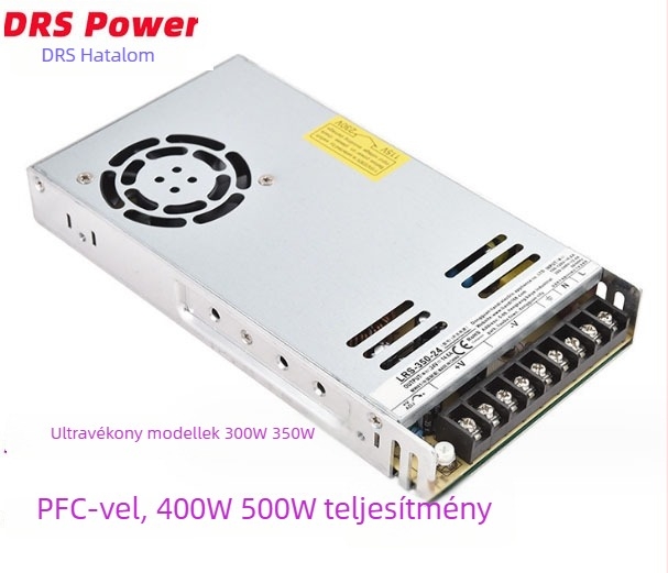 PFCLRS Kapcsolóüzemű tápegység 350W – 24V, ipari vezérlő tápegység, ultra vékony modell, bemenet AC110V, kimenetek 24V/36V/48V, nagy teljesítmény