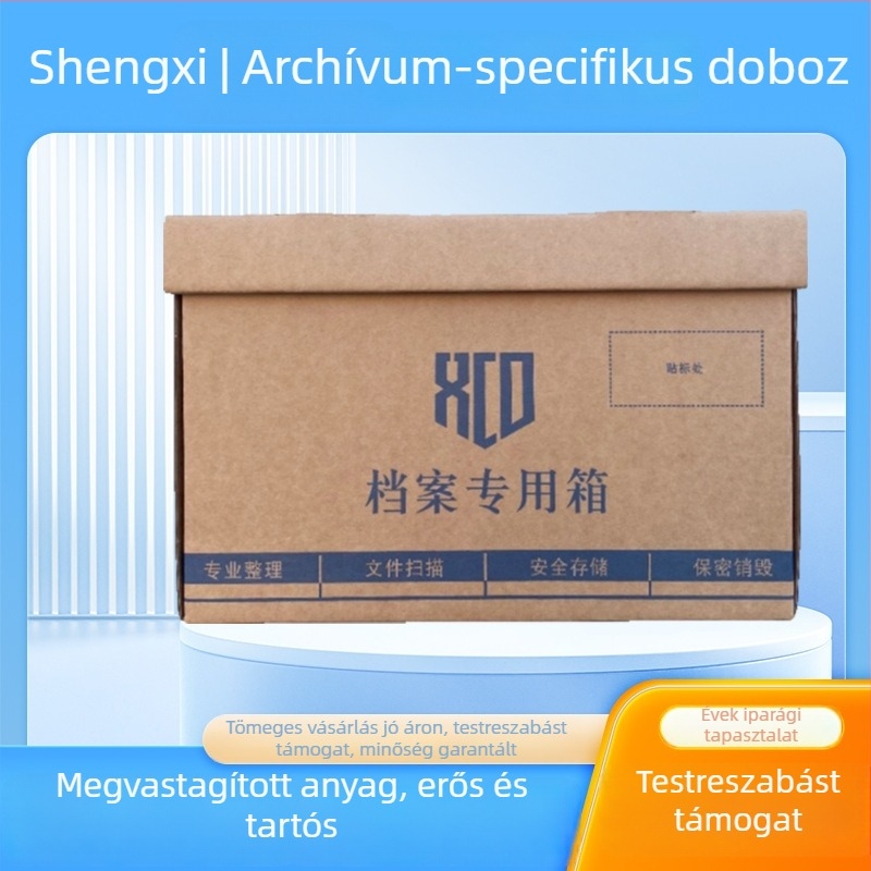 Egyedi fájl- és archívum doboz logónyomtatással, kraftpapír, nagy méret