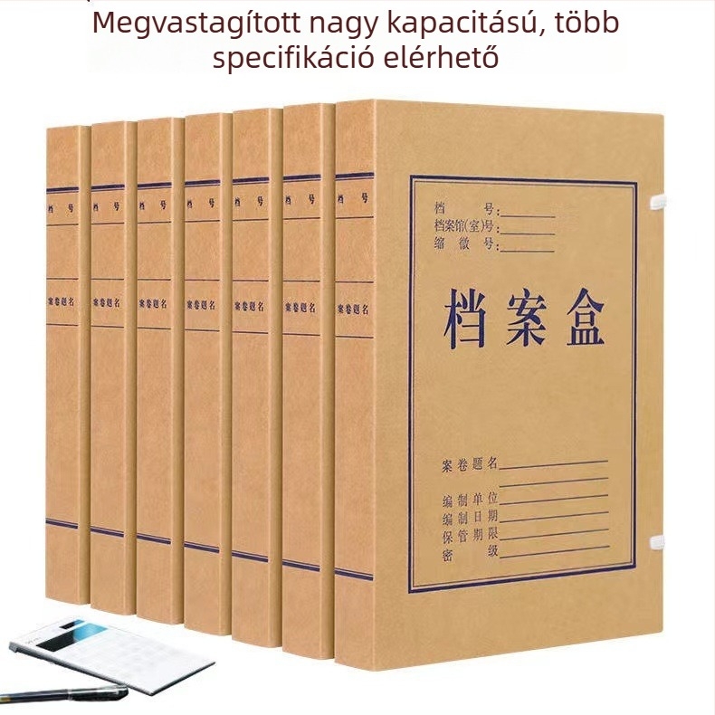 Személyre szabott kraft papír irattartó doboz, A4 méret, 2 mm vastagság