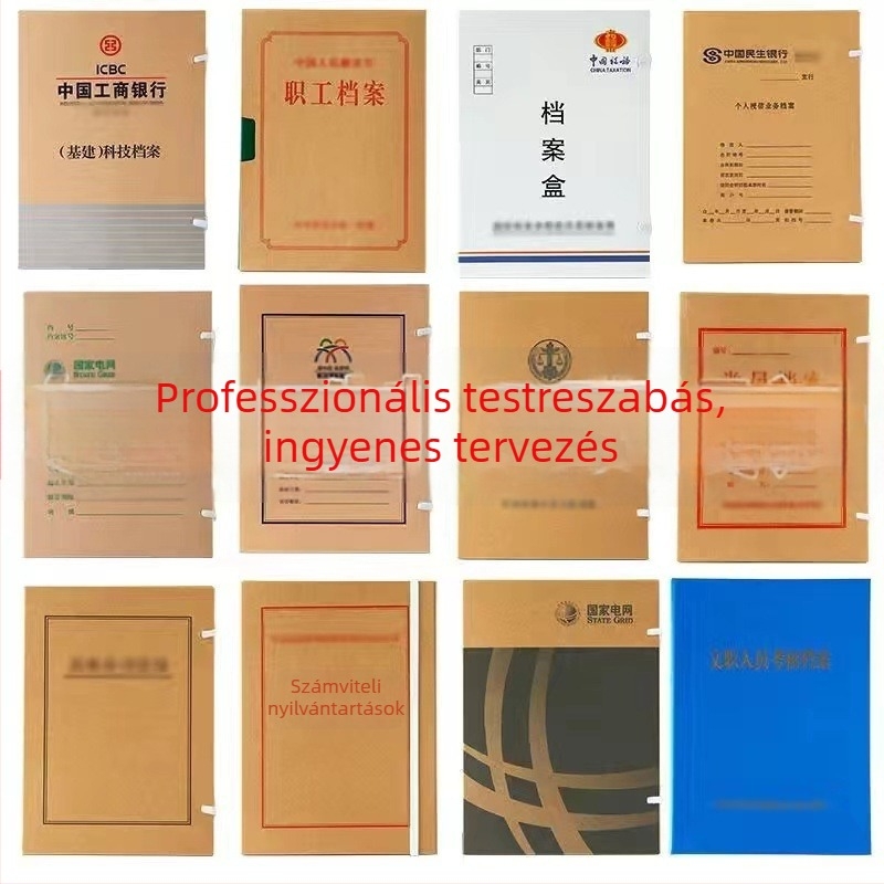 Személyre szabott kraft papír irattartó doboz, A4 méret, 2 mm vastagság