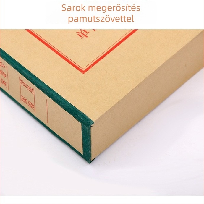 A4 irattartó doboz vastagított kraftpapírból, nedvességálló és ütésálló, méretek 31,5×22,5 cm, mélység 4–5 cm, 500 g