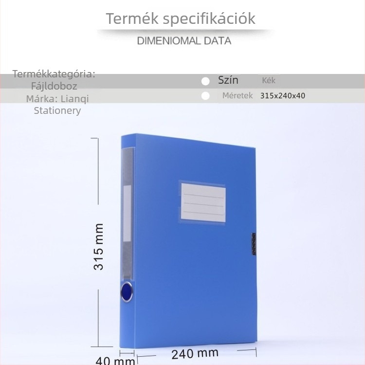 3,5 cm-es PP fájlbox A4 dokumentumokhoz – testreszabható műanyag archív és tároló doboz