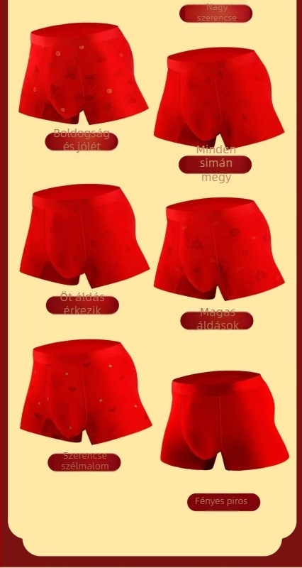 Férfi piros boxeralsó, 3 darabos készletben, ajándékdoboza, antibakteriális réteg mulberry selyemmel