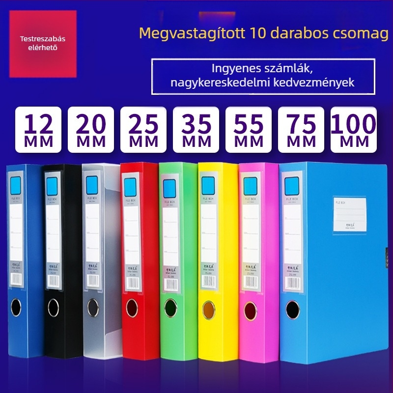 PVC A4 fájlbox, méretek 236 x 315 x 20 mm, modell 275, testreszabható logónyomás, márka Intelligence, vastagság 20 mm, hátsó szélesség 20 mm