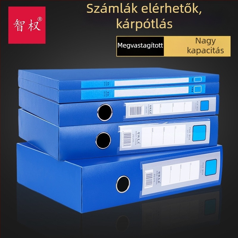 PVC A4 fájlbox, méretek 236 x 315 x 20 mm, modell 275, testreszabható logónyomás, márka Intelligence, vastagság 20 mm, hátsó szélesség 20 mm
