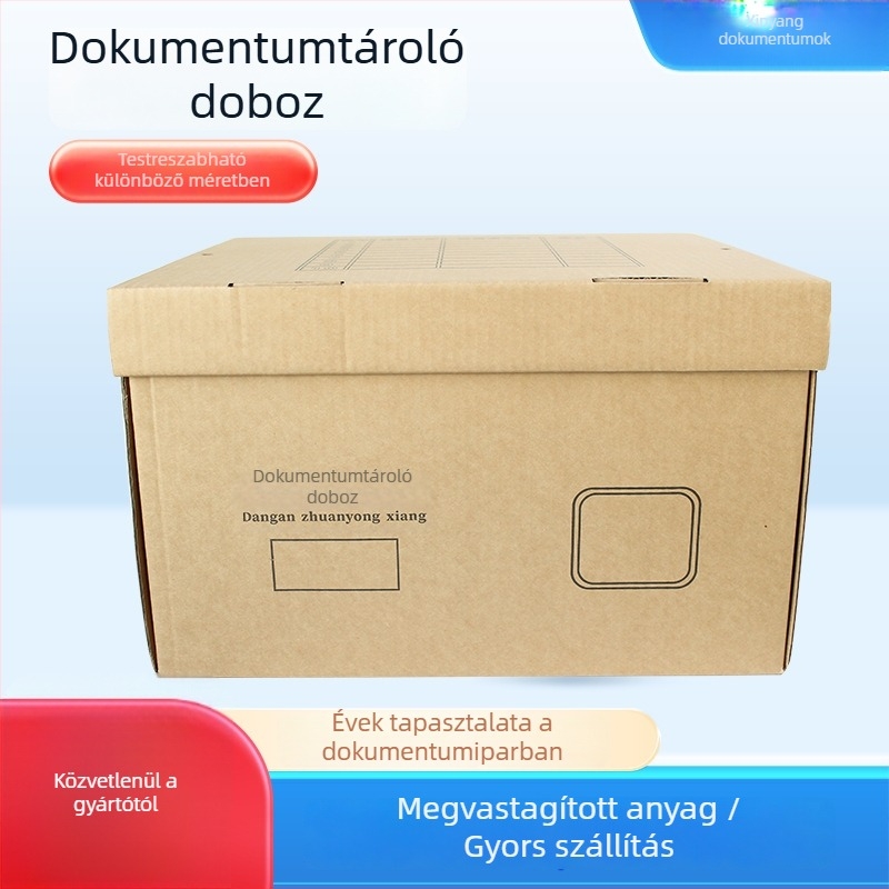Kraft papírból készült irattartó doboz, nagy kapacitású