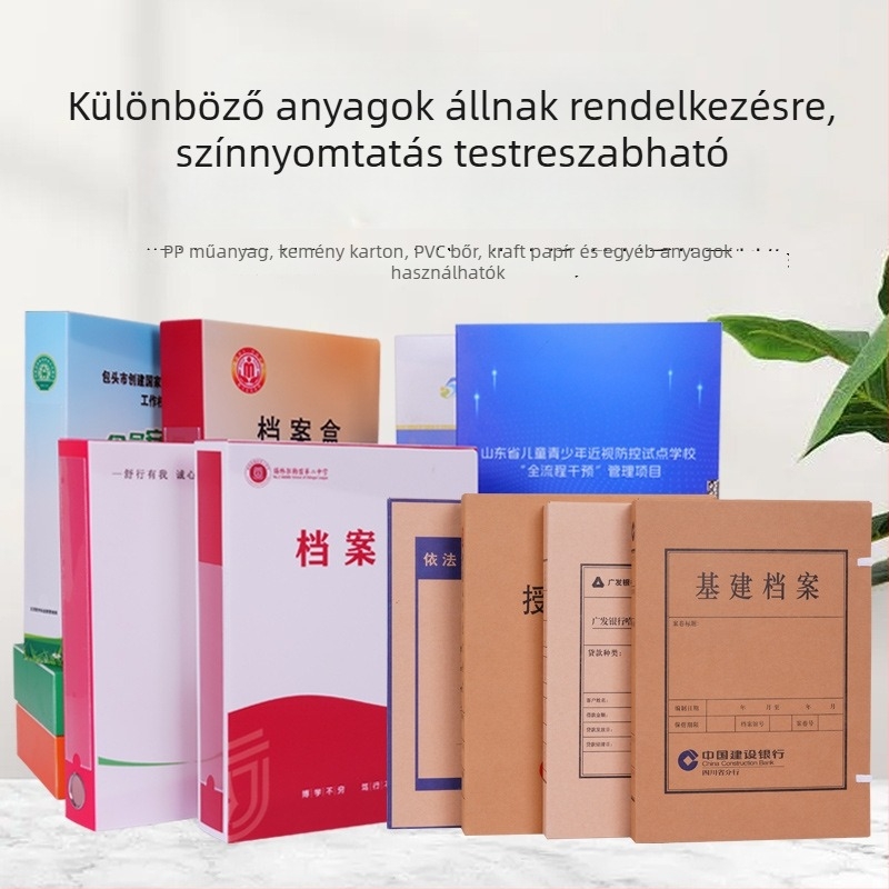Iroda dokumentumdoboz kraft papírból, színes nyomtatás, savmentes archív doboz, A3/A4