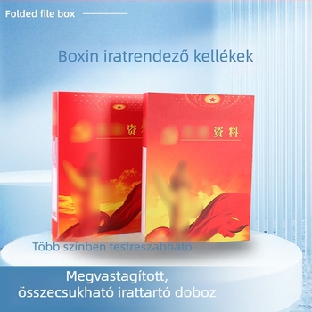 Partépítő archívum doboz, piros karton, egybeöntött formázás