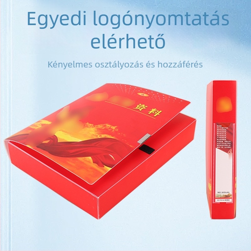 Partépítő archívum doboz, piros karton, egybeöntött formázás