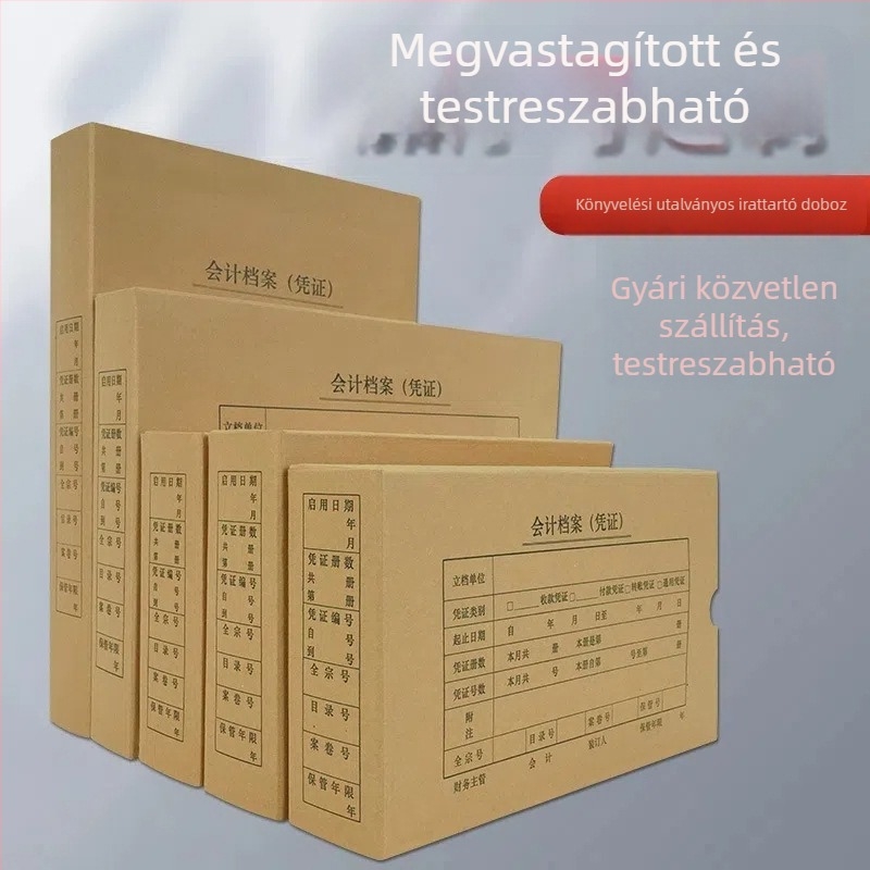 Kraftpapírból készült bizonylat-tároló doboz A4/A5 méretben, archív doboz erősített egy- és kettős zárással