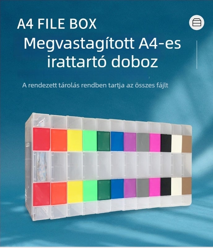 Átlátszó műanyag fájlbox A4/A5 – hordozható dokumentum rendező