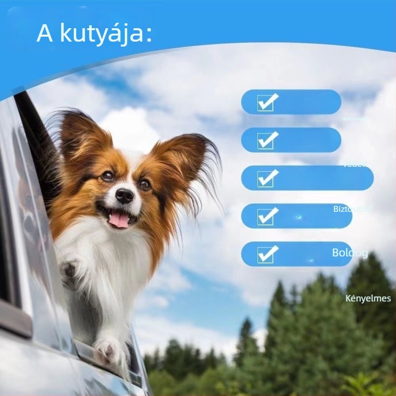 Autóba szerelhető kutyavédő kötél, harapásálló, PVC bevonatú acélszálas kötél, színes