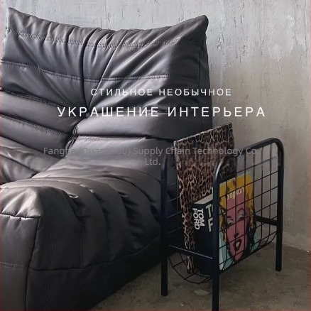 Padlóállvány vasból készült magazin- és újságállvány, skandináv minimalist stílusú nappaliba