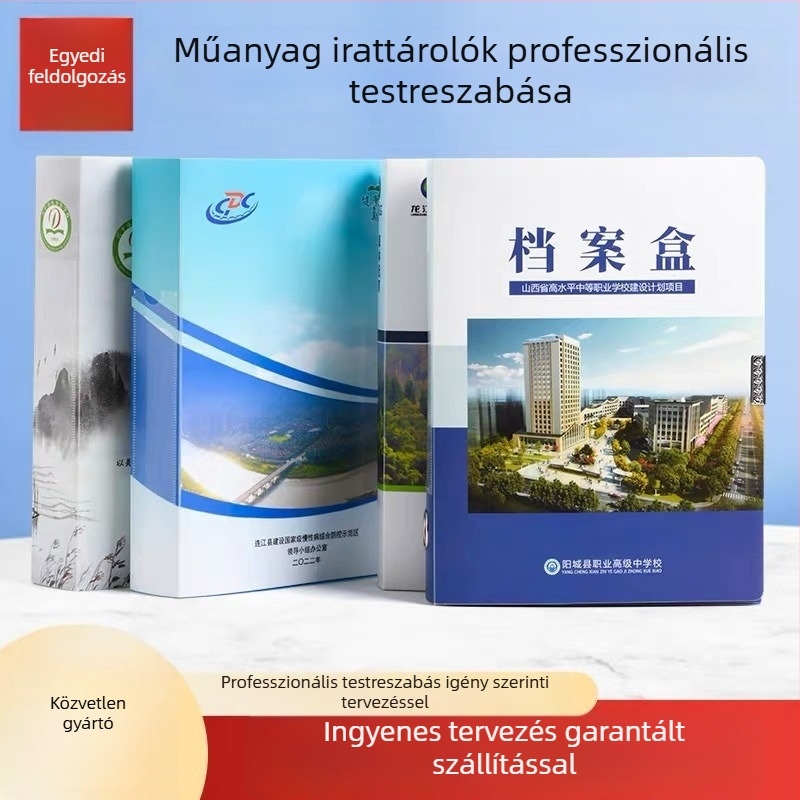 A4-es méretű irat- és archív dobozok, fájl tasakok, színes nyomtatású dobozok, PP műanyag dobozok és karton archív dobozok