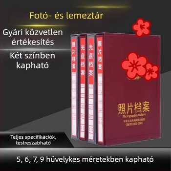 Fotó- és lemez tároló doboz, nagy kapacitású, több rétegű irattartó irodába