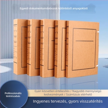 Savmentes kraft papírból készült dokumentumdoboz, A4 méret, nagy kapacitású
