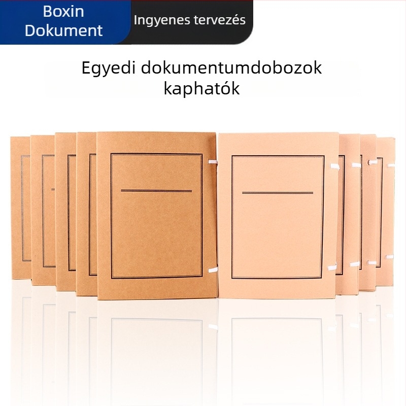 Savmentes kraft papírból készült dokumentumdoboz, A4 méret, nagy kapacitású