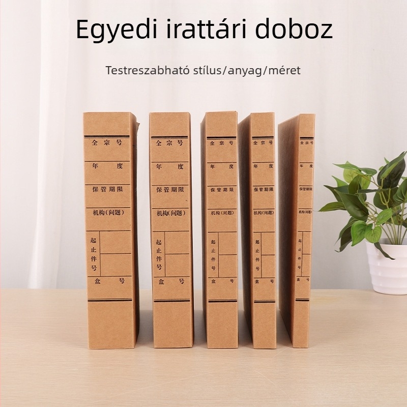 Savmentes kraft papírból készült dokumentumdoboz, A4 méret, nagy kapacitású