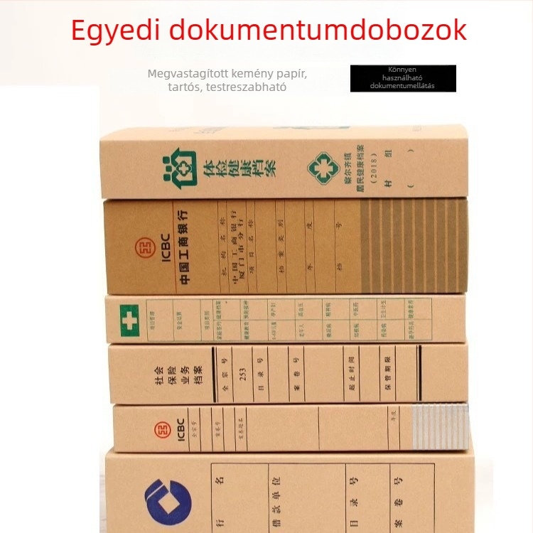 A4-es Kraft papírból készült archív doboz, savmentes, logóval testreszabható