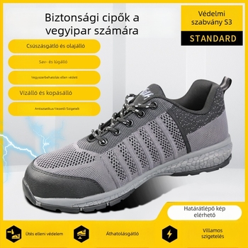 Vegyi ipari biztonsági cipő sav- és lúgálló, behatolás elleni védelem, acél orr, ütésálló, antisztatikus, szigetelt, magas hőmérséklet-álló, csúszásmentes