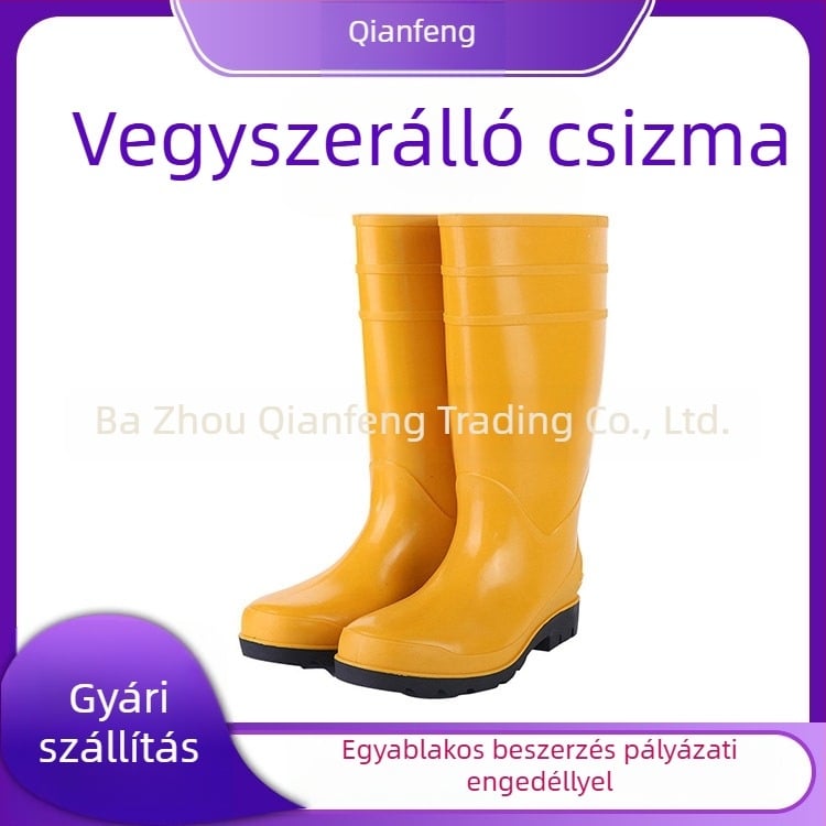 Dry Beacon Vészhelyzeti mentő magas szárú vegyi védelmi csizma, acél talppal, ütés- és perforáció elleni védelem