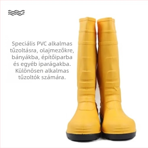 Lyle SL-2-19 Tűzvédelmi PVC bakancsok kémiai védelemmel, 39 cm magasak, ütés- és perforációállóak, savak és lúgok ellenállóak