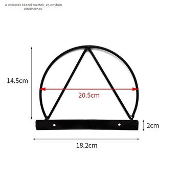 Európai–Amerikai geometriai mintájú fémből készült folyóirattartó, falra szerelhető dekoráció, fekete/fehér/arany