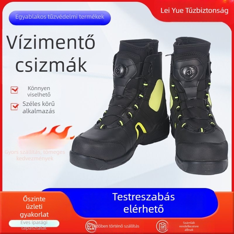 Vízi mentőcsizmák 2: magas talpú neopren védőcsizmák katasztrófavédelmi és tűzoltói vízi bevetésekhez