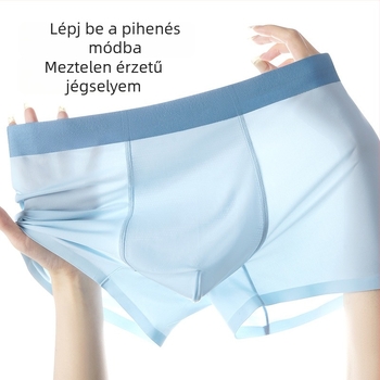 Varrás nélküli Ice Silk férfi boxer, antibakteriális, plusz méret, nyárra