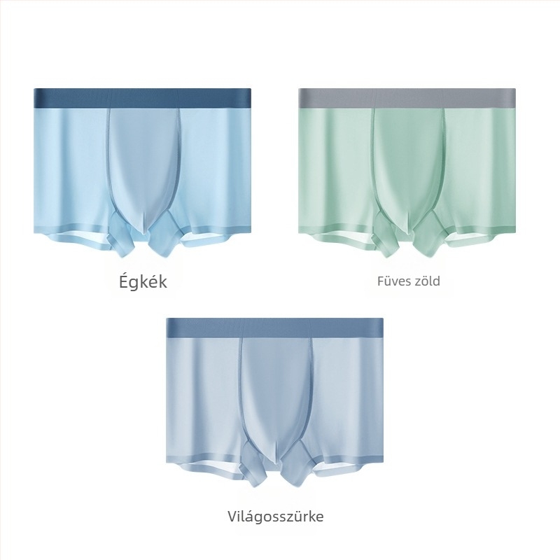 Varrás nélküli Ice Silk férfi boxer, antibakteriális, plusz méret, nyárra
