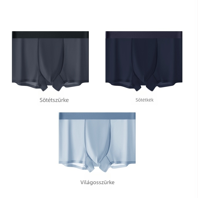Varrás nélküli Ice Silk férfi boxer, antibakteriális, plusz méret, nyárra