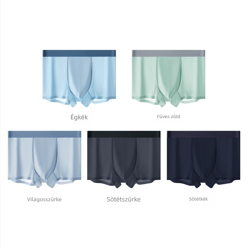 Varrás nélküli Ice Silk férfi boxer, antibakteriális, plusz méret, nyárra