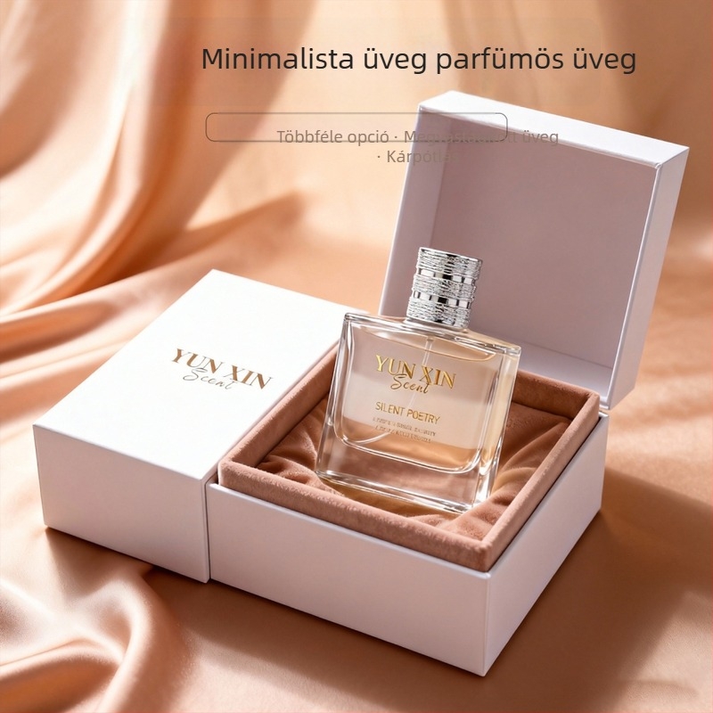 30 ml/50 ml magas minőségű négyszögletes parfüm-utántöltő üveg – hordozható, nagy kapacitású, üvegből készült permetező