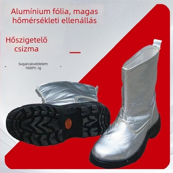 Magas hőmérsékletű bakancs alumíniumfólia szigeteléssel, 1000°C-ig, védő, tűzálló, hővisszaverő, égési védelem