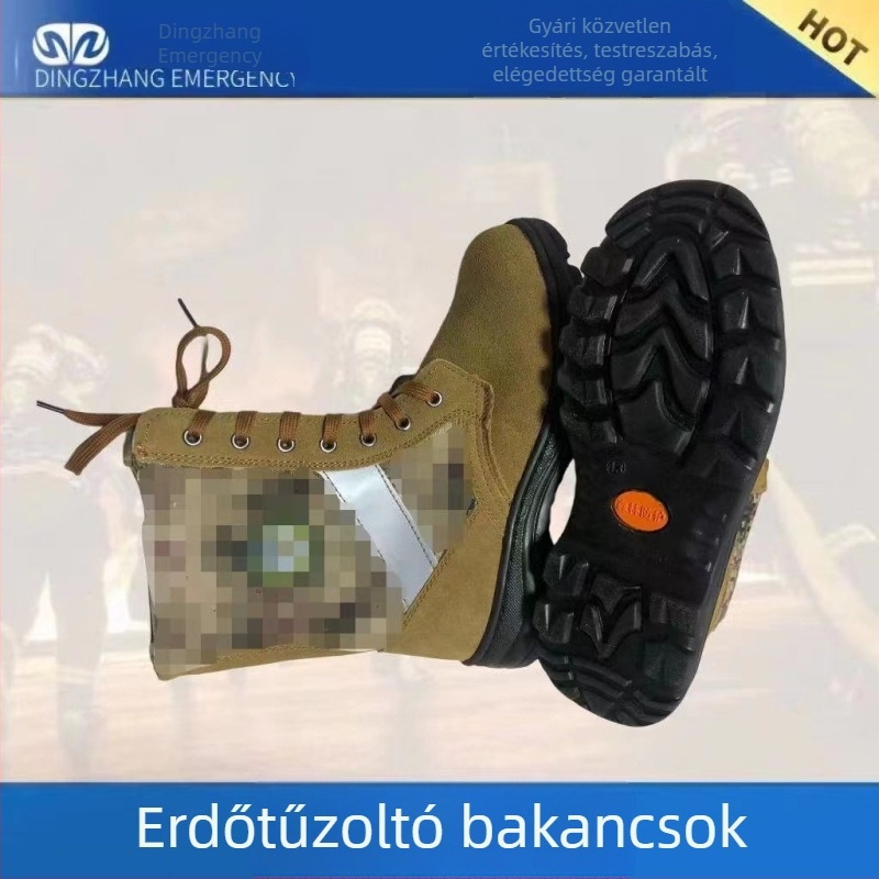 Erdői tűzoltó csizmák, magas szárú védő bakancsok, lángálló, ütés- és szúrásálló