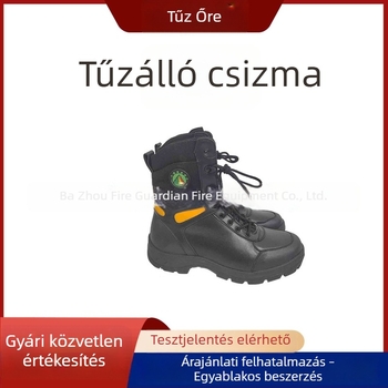 Bőr felső részű erdői tűzvédelmi bakancs, ütésálló és áthatolás elleni védelem, tűzálló és lángálló, magas hőmérsékletű tűzoltáshoz