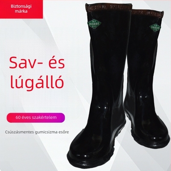 Safety márka sav- és lúgálló védő gumicsizma férfiaknak, magas szárú, kémiai ellenálló esőcsizma