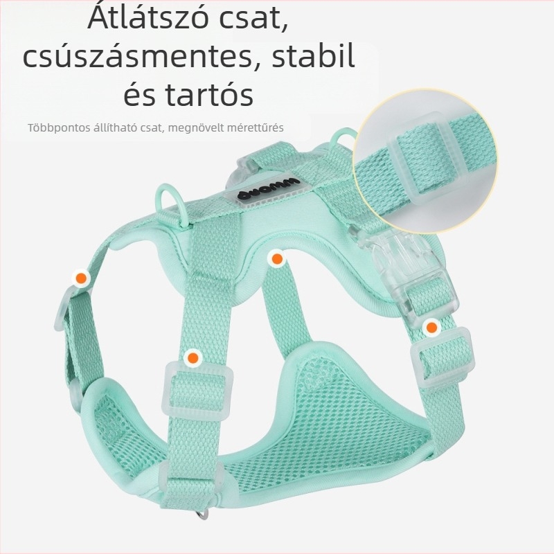 Légáteresztő mellényhám kis testű kutyáknak — anti-elszabadulás sétákhoz