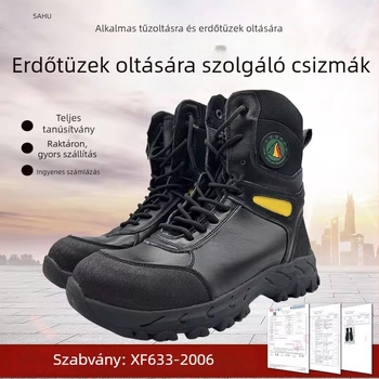 Sa Fox tűzoltó mentőcsizma: lángálló, áthatolásálló, taktikai védőcsizma kültéri edzésekhez, magas szárú