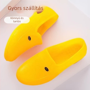 Csúszásmentes sárga munkavédelmi esőcipő férfiaknak, vízálló PVC cipő építőipar és konyha számára, könnyű és kopásálló