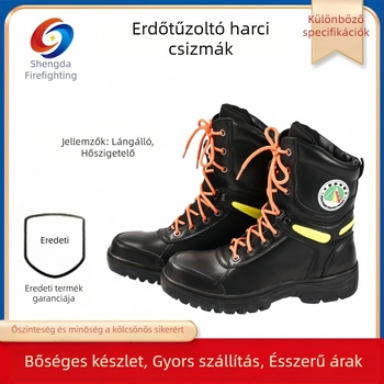 Erdei tűzoltó harc cipő, kiképzéshez és mentéshez, első osztályú marhabőrrel, lángálló és hőszigetelő