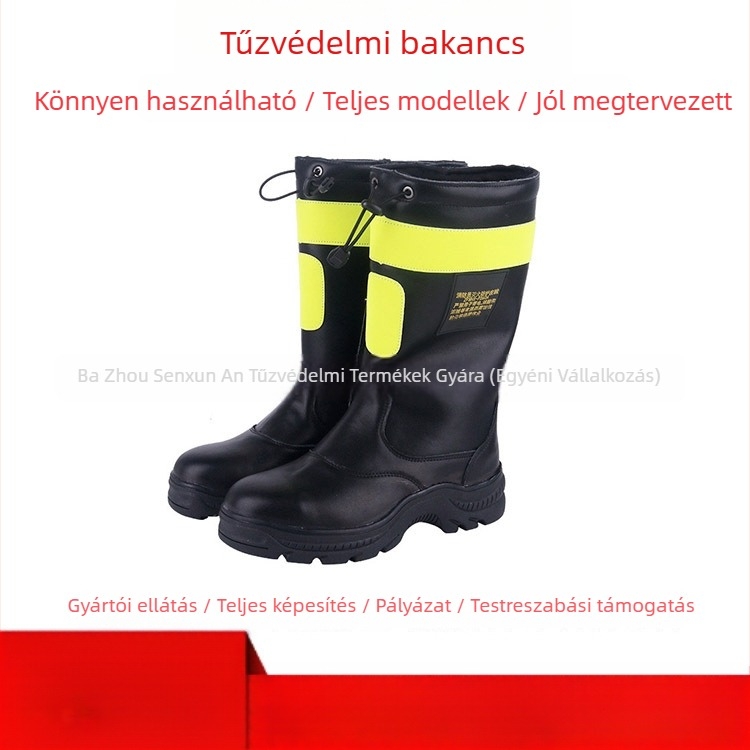 Tűzoltóvédelmi bakancs sürgősségi mentésre és kültéri használatra, ütésálló és áthatolásálló