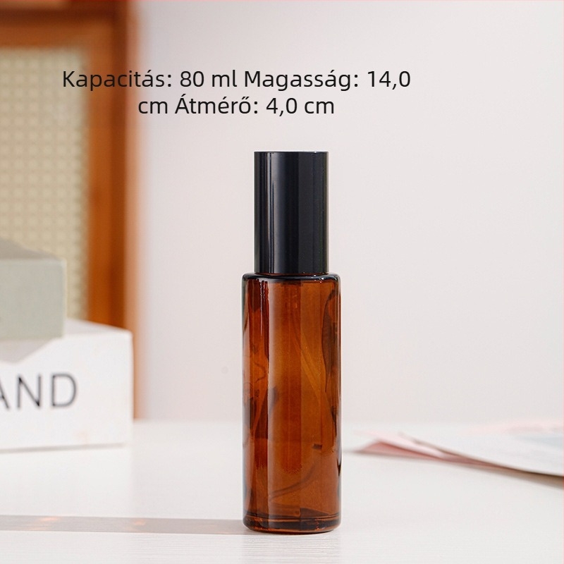 Barna bevonatú üveg pumpás lotionos flakon és kozmetikai spray-flakon – üres mintaüveg