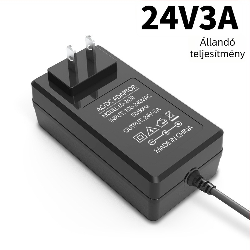 24V 2A tápegység manikűr lámpához, LED szalaghoz és víztisztító atomizátorhoz, 48W