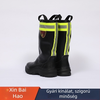 New Baihao Tűzoltó magas szárú csizma, lángálló gumiból, szúrásálló, testreszabható