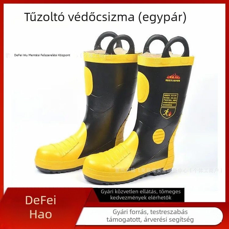 Tűzoltóvédő csizmák, magas szárú, hőálló munkacipők erdőmentéshez és tűzoltáshoz