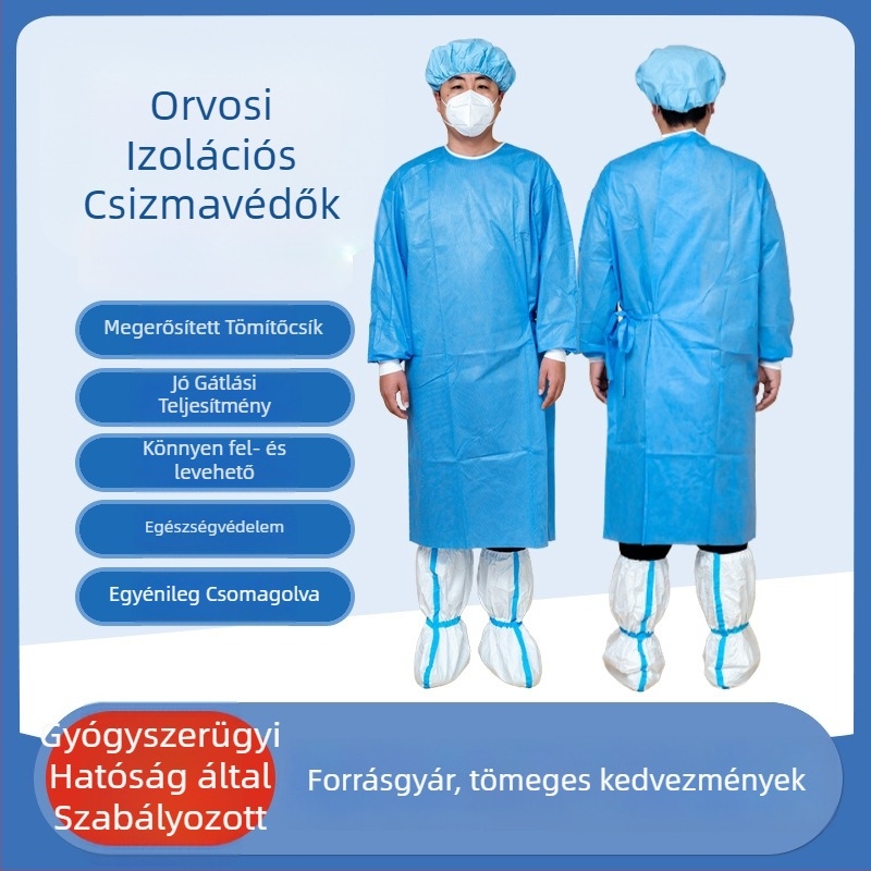 Orvosi izolációs lábvédő huzat, vízálló, lélegző, antistatikus, pormentes sebészeti használatra