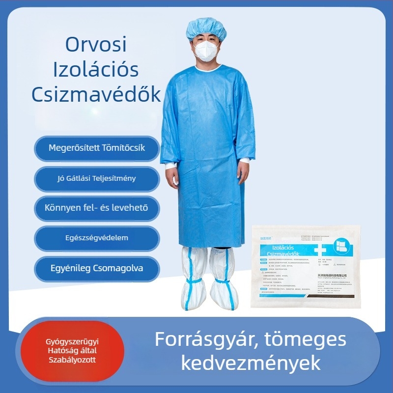 Orvosi izolációs lábvédő huzat, vízálló, lélegző, antistatikus, pormentes sebészeti használatra